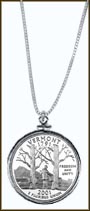 Vermont Quarter Sterling Silver Necklace MAIN