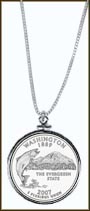 Washington Quarter Sterling Silver Necklace MAIN