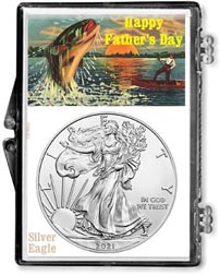2021 Father’s Day Fishing Scene American Silver Eagle Gift Display THUMBNAIL