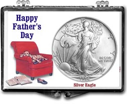 1986 Father’s Day Easy Chair American Silver Eagle Gift Display THUMBNAIL