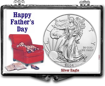2004 Father’s Day Easy Chair American Silver Eagle Gift Display MAIN