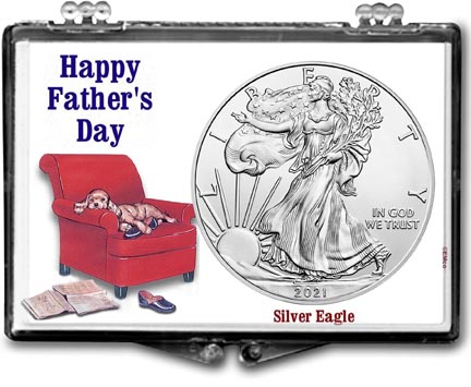 2021 Father’s Day Easy Chair American Silver Eagle Gift Display LARGE
