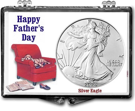 2024 Father’s Day Easy Chair American Silver Eagle Gift Display LARGE