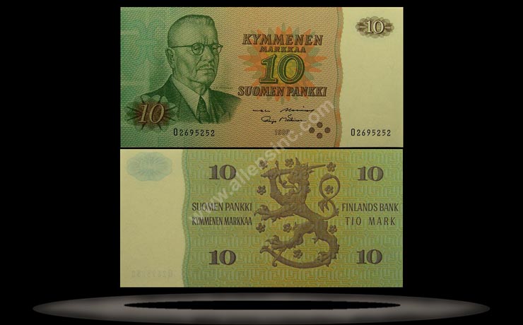 Finland Banknote, 10 Markka, 1980, P#111a MAIN