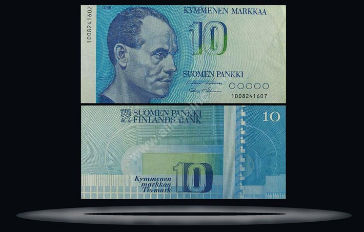 Finland Banknote, 10 Markka, 1986, P#113a MAIN