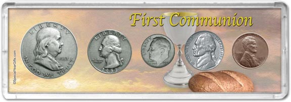 1953 First Communion Coin Gift Set LARGE