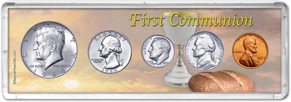 1964 First Communion Coin Gift Set LARGE