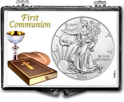 First Communion American Silver Eagle Gift Display THUMBNAIL