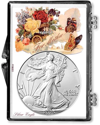 For Mother American Silver Eagle Gift Display LARGE