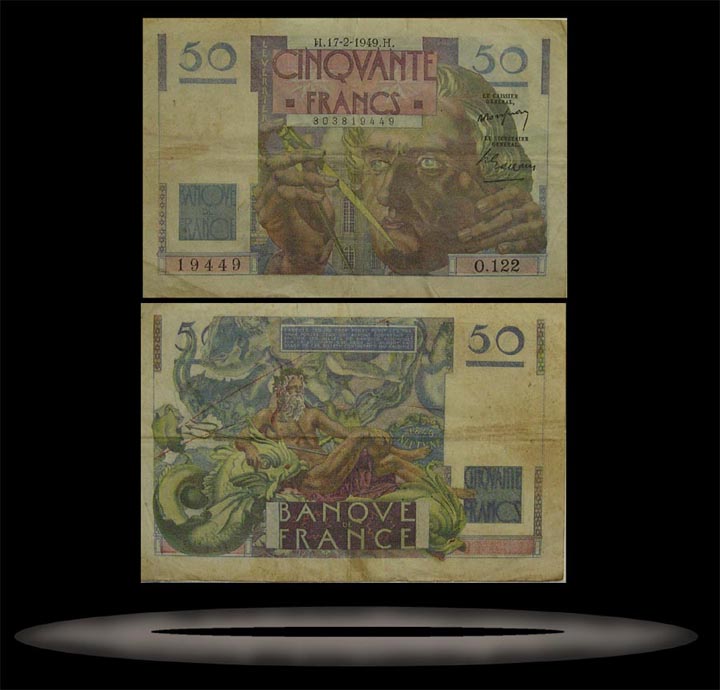 France Banknote, 50 Francs, 20.3.1947, P#127b MAIN