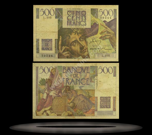 France Banknote, 500 Francs, 13.5.1948, P#129b MAIN