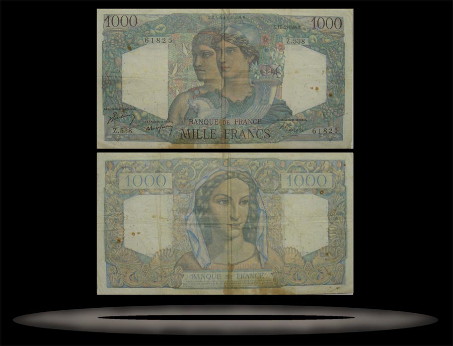 France Banknote, 1000 Francs, 15.7.1948, P#130b MAIN
