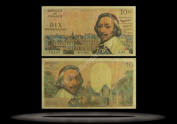 France Banknote, 10 Nouveaux Francs, 7.4.1960, P#142 MAIN