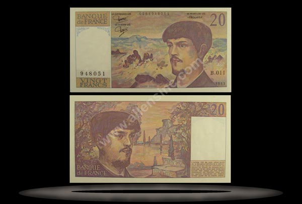France Banknote, 20 Francs, 1997, P#151i MAIN