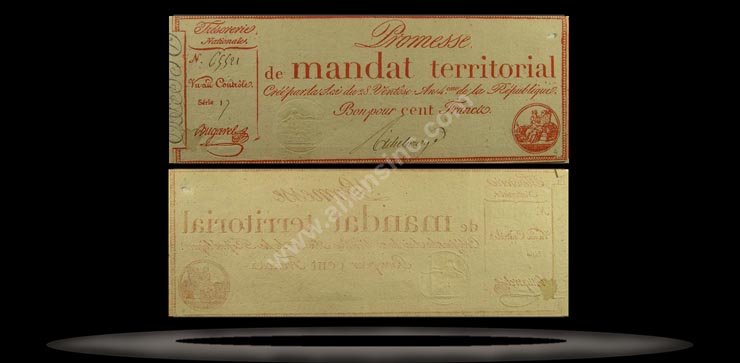France Banknote, 100 Francs, An IV (18.3.1796), P#84b MAIN