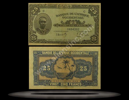 French West Africa Banknote, 25 Francs, 14.12.1942, P#30a MAIN