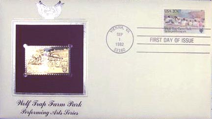 #2018 20¢ Wolf Trap Farm Park - Gold-Foil First Day Cover MAIN