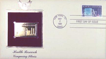 #2087 20¢ Health - Gold-Foil First Day Cover MAIN
