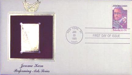 #2110 22¢ Jerome Kern - Gold-Foil First Day Cover MAIN