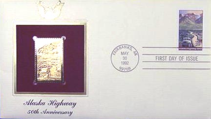 #2635 29¢ Alaska Highway - Gold-Foil First Day Cover MAIN