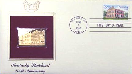 #2636 29¢ Kentucky Statehood - Gold-Foil First Day Cover MAIN