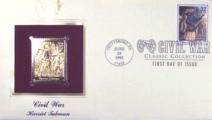 #2975k 32¢ Civil War: Harriet Tubman - Gold-Foil First Day Cover MAIN