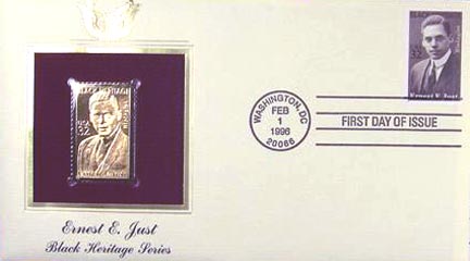 #3058 32¢ Ernest E. Just - Gold-Foil First Day Cover MAIN