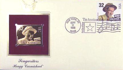 #3103 32¢ Songwriters: Hoagy Carmichael - Gold-Foil First Day Cover MAIN