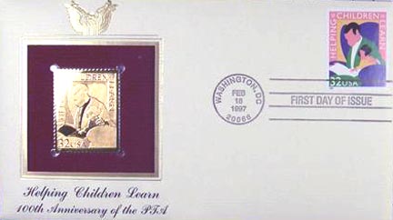 #3125 32¢ Helping Children - Gold-Foil First Day Cover MAIN