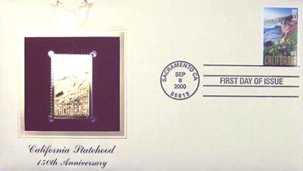 #3438 33¢ California Statehood - Gold-Foil First Day Cover MAIN