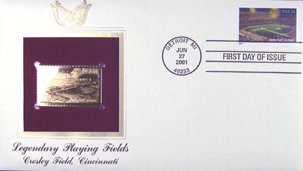 #3512 34¢ Crosley Field - Gold-Foil First Day Cover MAIN
