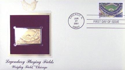 #3519 34¢ Wrigley Field - Gold-Foil First Day Cover MAIN
