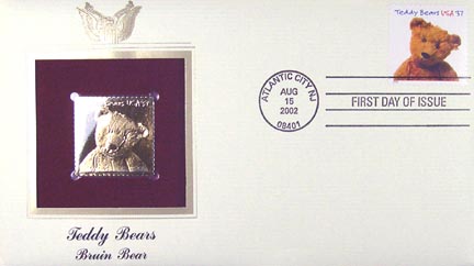 #3653 37¢ Bruin Bear - Gold-Foil First Day Cover MAIN