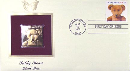 #3656 37¢ Ideal Bear - Gold-Foil First Day Cover MAIN