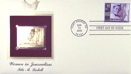 #3666 37¢ Ida M. Tarbell - Gold-Foil First Day Cover MAIN