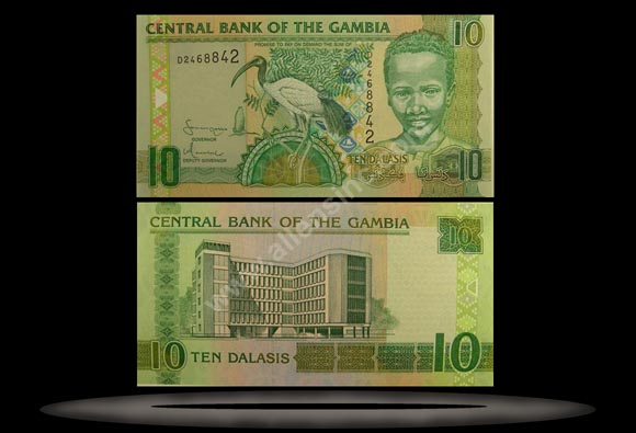 Gambia Banknote, 10 Dalasis, ND (2006), P#26 MAIN