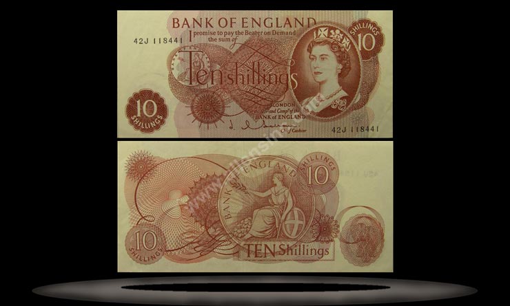 Great Britain Banknote, 10 Shillings, ND (1966-70), P#373c MAIN