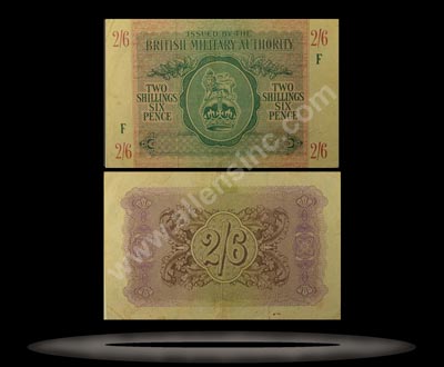 British Military Authority, Great Britain Banknote, 2 Shillings 6 Pence, ND (1943), P#3 MAIN