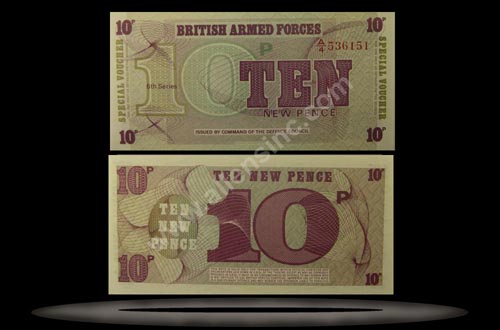 British Armed Forces, Great Britain Banknote, 10 New Pence, ND (1972), P#48 MAIN