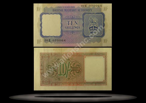 British Military Authority, Great Britain Banknote, 10 Shillings, ND (1943), P#5 MAIN