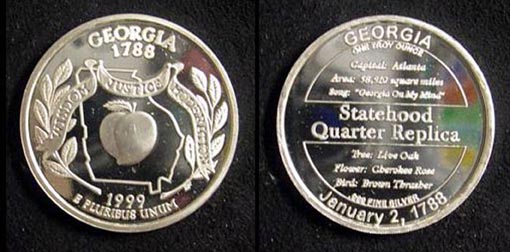 Georgia Quarter Replica' Art Bar. MAIN