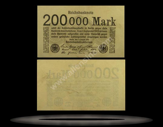 Germany Banknote, 200,000 Mark, 9.8.1923, P#100 MAIN