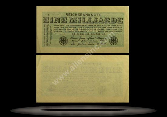 Germany Banknote, 1 Milliarde Mark, 20.10.1923, P#122 MAIN