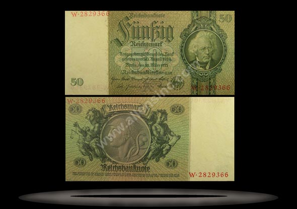 Germany Banknote, 50 Reichsmark, 30.3.1933, P#182a MAIN