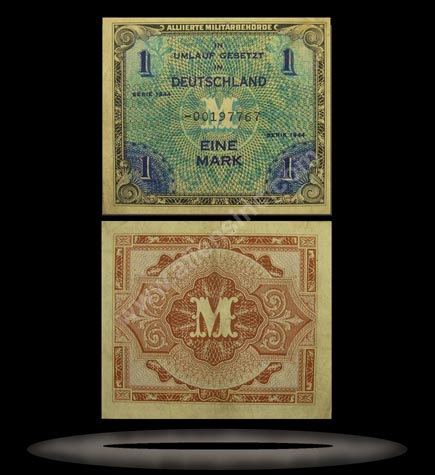 Allied Occupation of Germany Banknote, 1 Mark, 1944, P#192c MAIN
