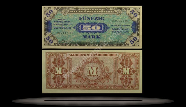 Allied Occupation of Germany Banknote, 50 Mark, 1944, P#196d MAIN