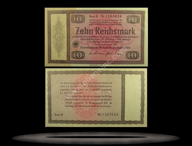 Germany Banknote, 10 Reichsmark, 28.8.1933, P#200 MAIN