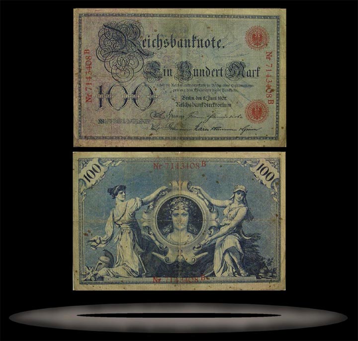 Germany Banknote, 100 Mark, 8.6.1907, P#30 MAIN