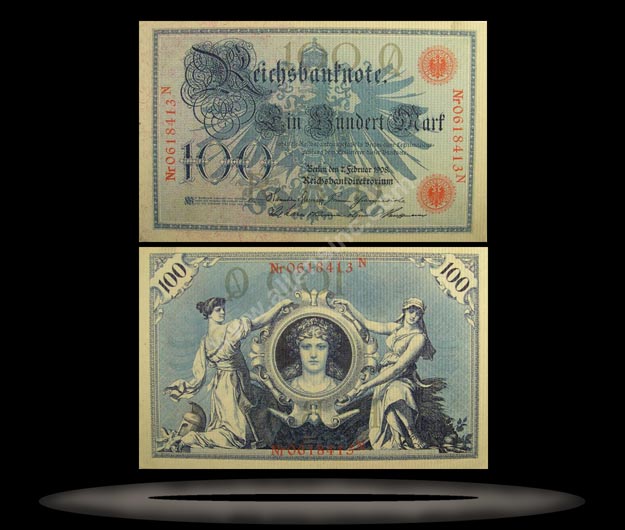 Germany Banknote, 100 Mark, 7.2.1908, P#33a MAIN