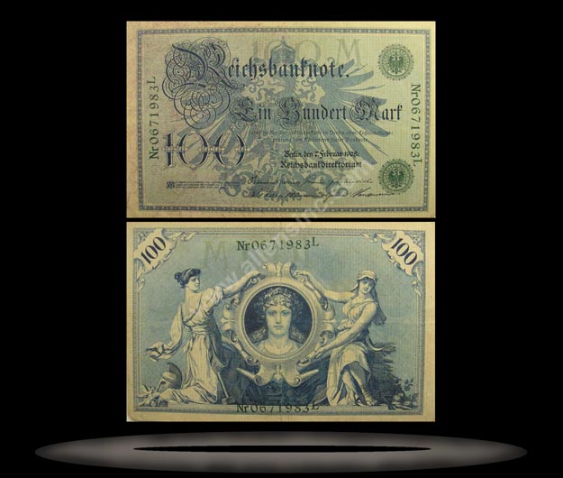 Germany Banknote, 100 Mark, 7.2.1908, P#34 MAIN